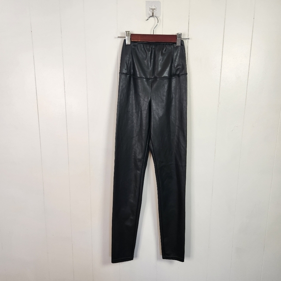 Aritzia Wilfred Free Daria Faux Leather Leggings High Waisted Rise Pants Size XS - Picture 6 of 9
